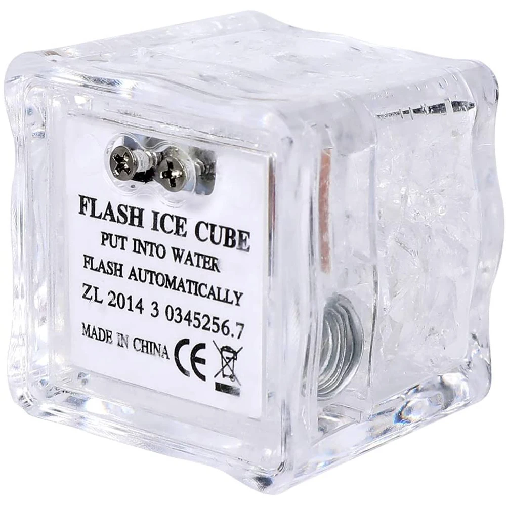 Waterproof Led Ice Cube, 24 Pack Multi Color Flashing Glow in The Dark LED Light Up Ice Cube for Bar Club Drinking Party Wine