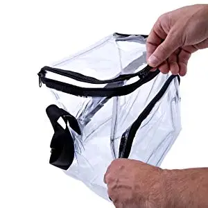 Large Clear Lunch Bag PVC Lunch Box with Adjustable Strap and Front Storage Compartment