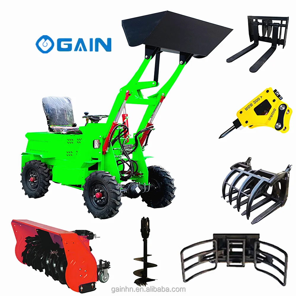 Small/mini Compact 4WD Articulated Front End Tractor 0.5ton/1 Ton Telescopic for Farming/construction Wheel Loaders Europe