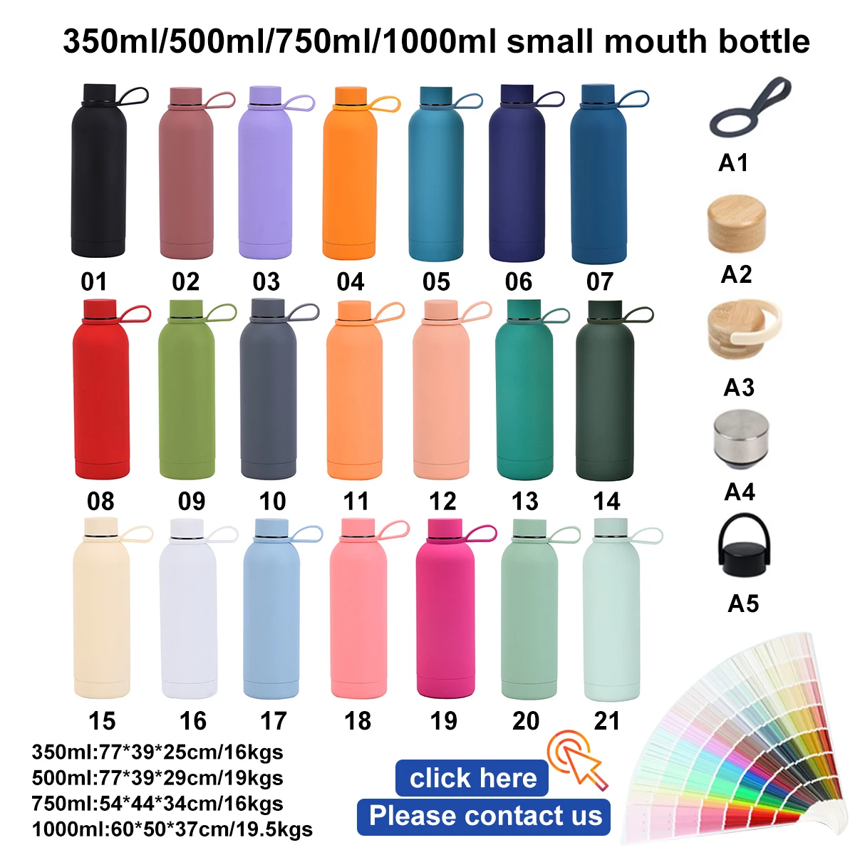 TY 350ml/500ml /750ml Double wall Stainless Steel Insulated Water Bottle  Vacuum Flask  thermoses sports bottle