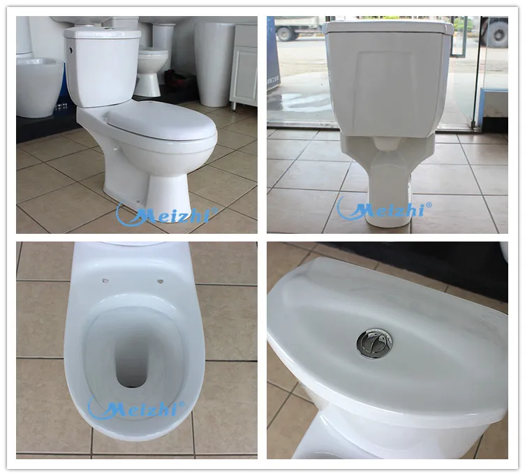 Economic price white color sanitary wares two piece toilet set with wash basin toilet mirror in bathroom