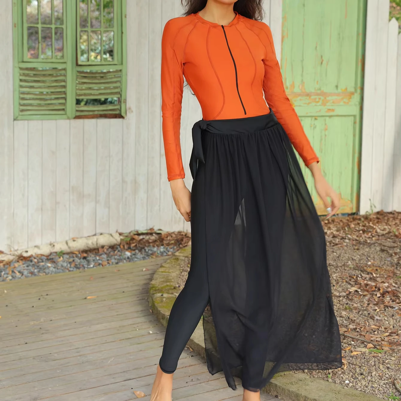 TSM-8R020  2024 new conservative swimsuit  veil Muslim long-sleeved trousers sunscreen beach swimsuit three-piece swimsuit