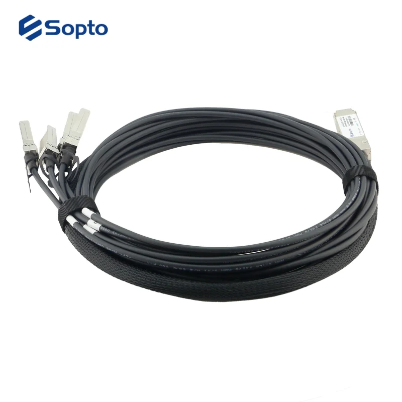 Заводская распродажа Высокоскоростной медный кабель DAC 40G QSFP + 4 SFP модуль приемопередатчика 30AWG PVC прямого подключения пассивный