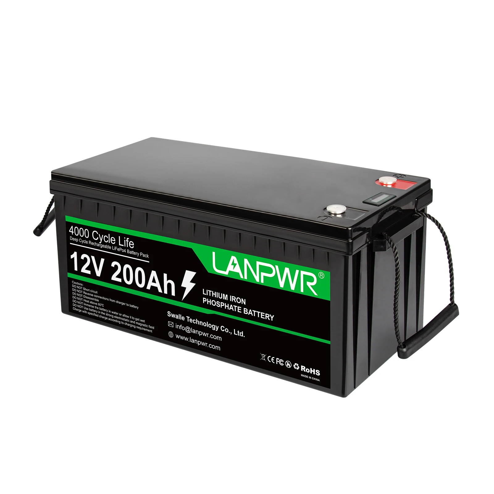 LANPWR manufacturer 12v200ah sealed lead acid inverter solar cells 200ah lithium solar battery for energy storage