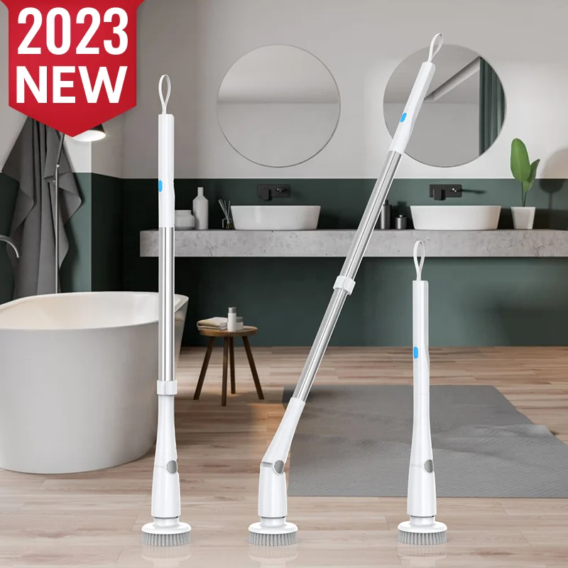 electric spin scrubber bathroom flooring cleand brushed toilet kitchen wash brush