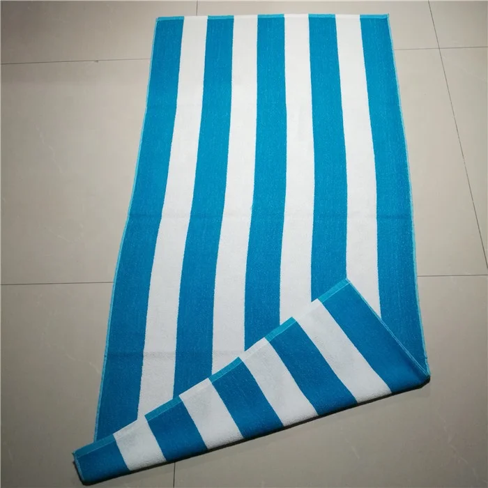 Yarn Dyed Jacquard Hotel Pool Towel black and white stripe beach towel white and blue stripe bath towel