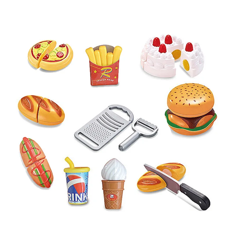 Most popular plastic pretend play set toy for kids  funny indoor and outdoor baby cutting  toys kitchen set for kids