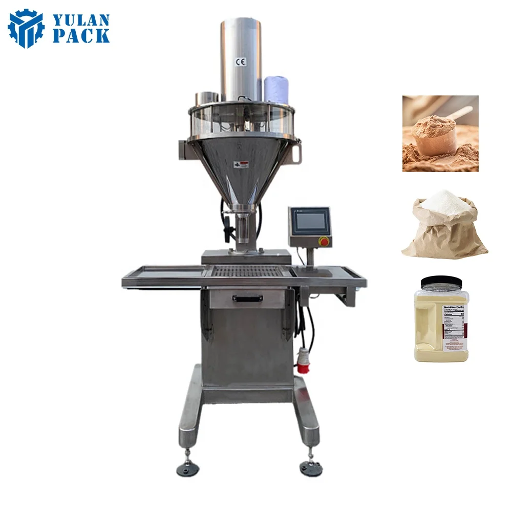 Manual Milk Powder Jar Filling Machine / Auger Filler / Dispenser With Lifting Turret