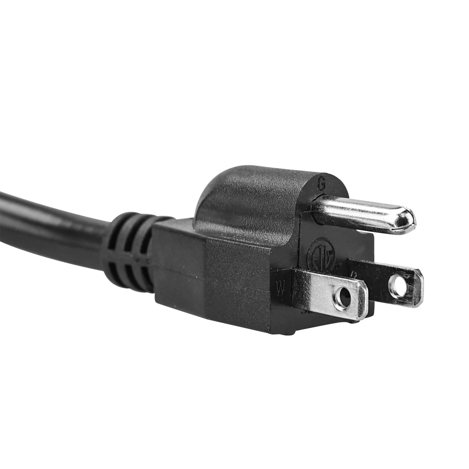 15 Amp Electrical Y Splitter Extension Cord, 1.5FT 3 Prong Extension Y Splitter Cable NEMA 5-15P to 2 x NEMA 5-15R 14/3 AWG