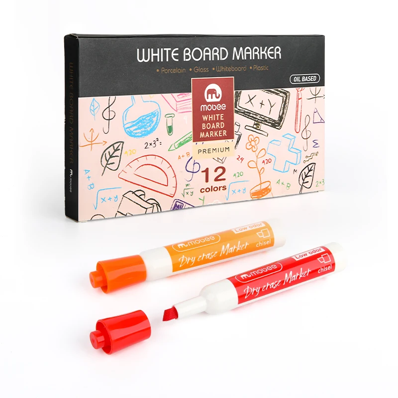 Gxin P-233 Bright 12 colors white board marker pen Special Chisel writing smoothly non-toxic whiteboard marker set