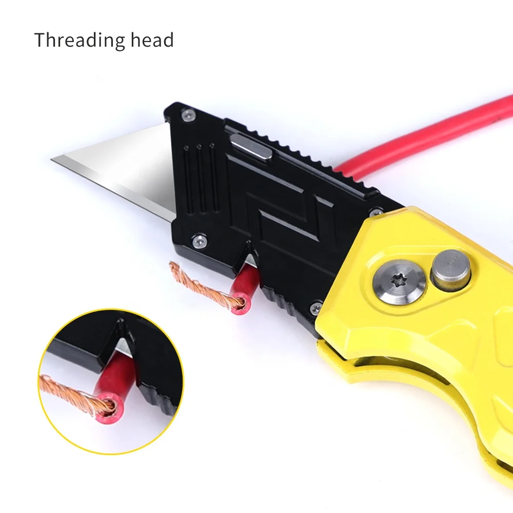 BOSI alloy handle quick change folding button lock utility knife