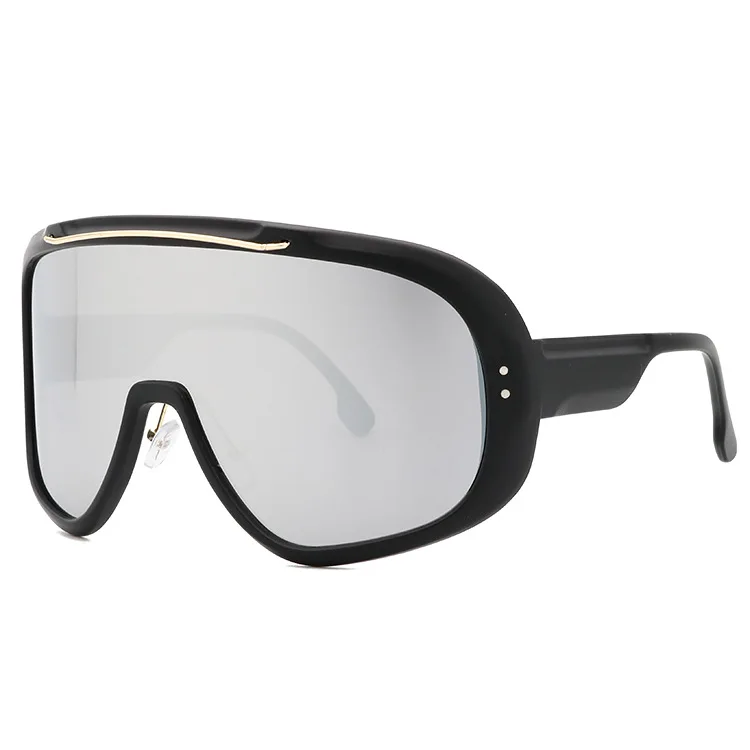 2022 New Arrival Fashion Oversized Black Frame Sunglasses with Multi-color Lens