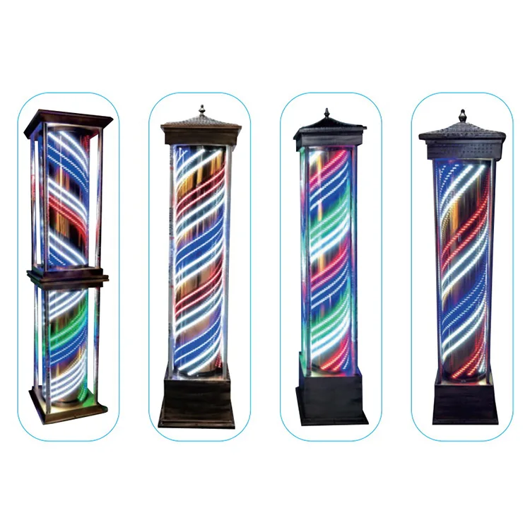 Vintage hair salon sign barber lamps 88cm custom keychain large illuminated rotating barbershop barber pole