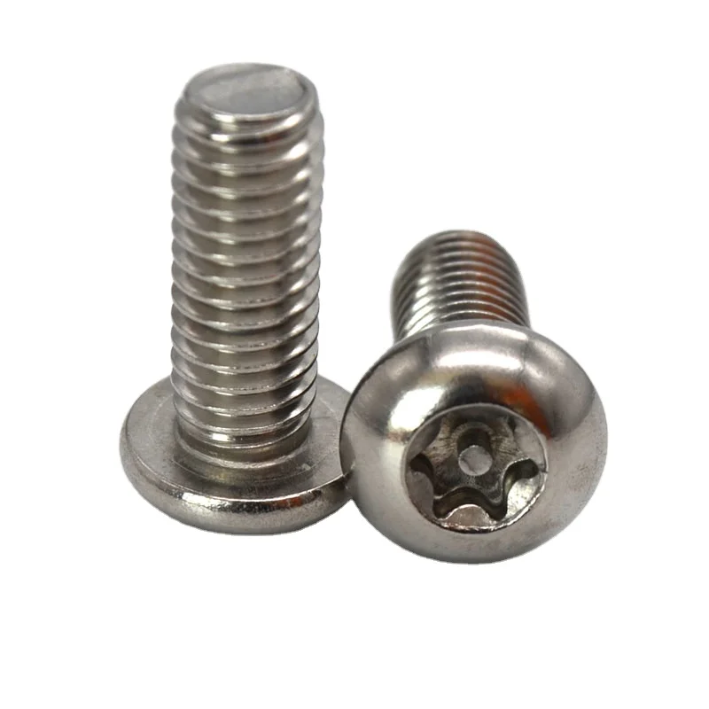 Stainless Steel SS304 M3 M4 M5 M6 anti-theft security screws Torx Pin Button Head Security Tox machine Screw