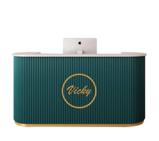 Modern Custom Cash Register Counter Wooden Front Reception Desk Beauty Salon Commercial Office Small Reception Desk Counter