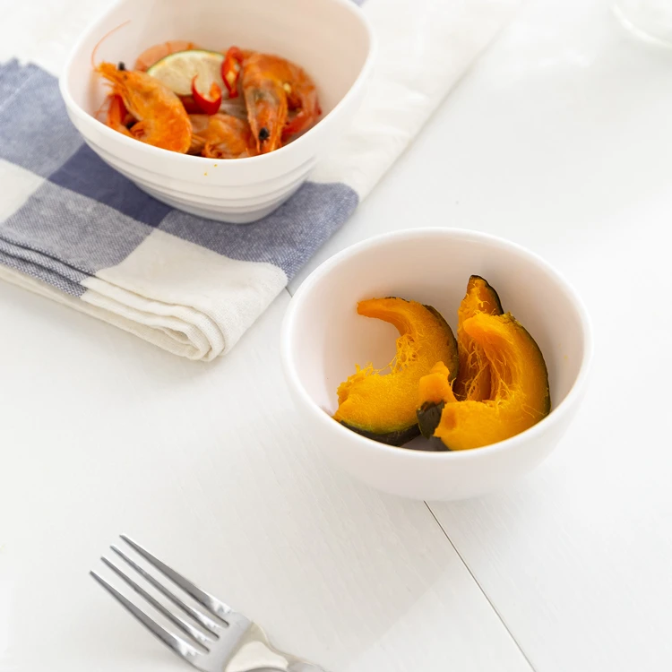 Restaurant Soup Bowl Melamine White Unbreakable Melamine Rice Bowl