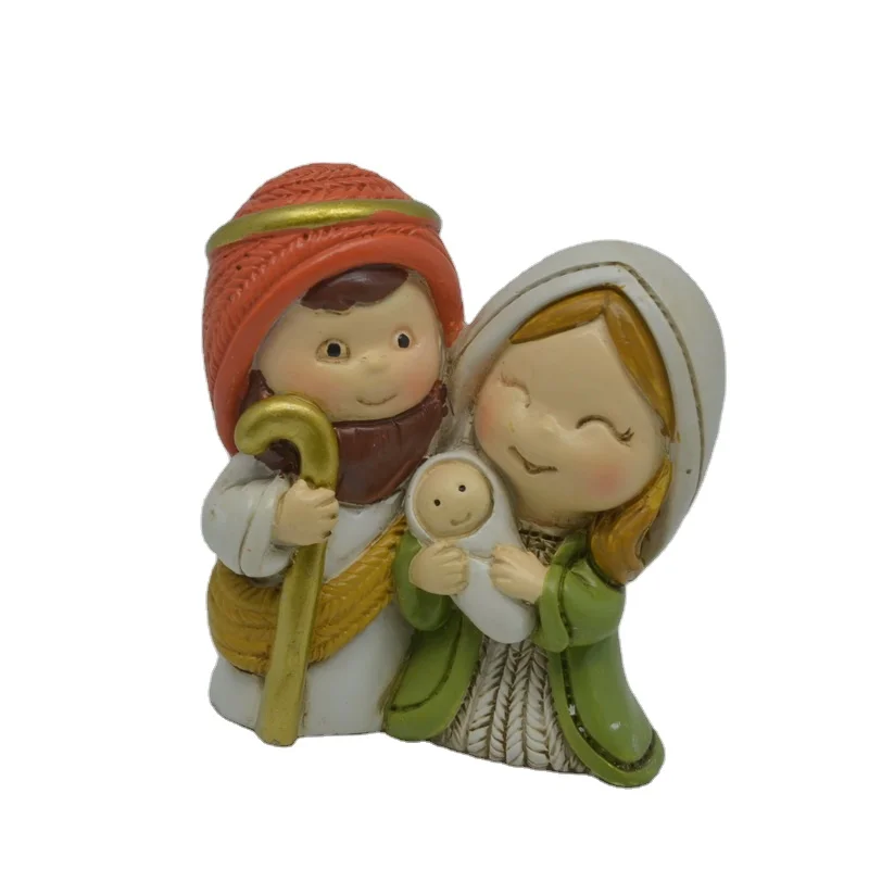 Religious Saints Holy Family With Resin Resin Holy Family Blessed Savior Pint-Sized Figurine