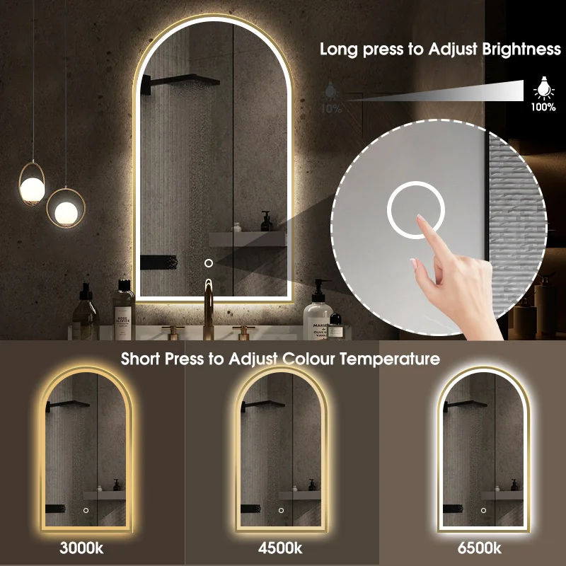 Modern Wall Mounted Led Mirror With Light,Support Defogging Dimming And Listen Music Bath Mirror
