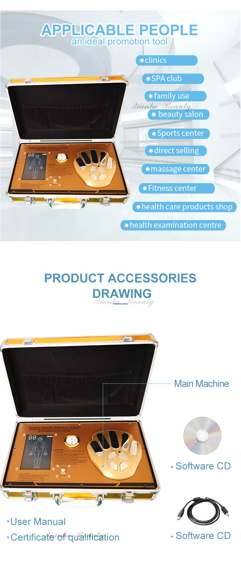 Factory Russian Serbian Thai Hungarian Vietnamese quantum bioresonance magnetic resonance analyzer Machine