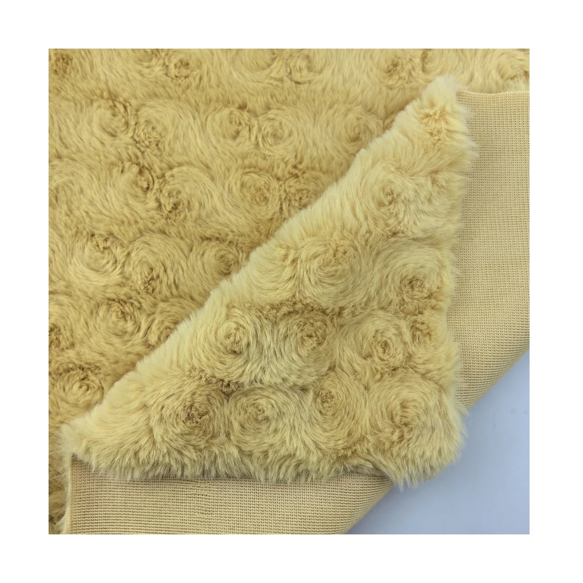 100% Polyester Soild Rabbit Faux Fur Snail Rose Flower Pattern Fabric for Garment/ Home textile/ Toys