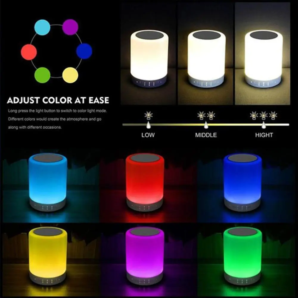 Wholesale Rechargeable  Bluetoothes Speaker Music Light  Music RGB Light Touch Control  Bedside Lamp for Home