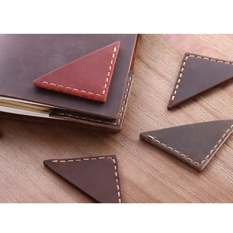 Genuine Leather Bookmark Personalized corner page marker Portable bookmarks for books