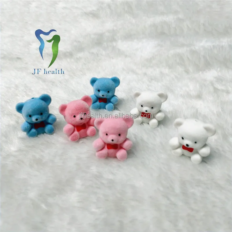 Wholesale creative cute cartoon mini keychain pendant necklace bow tie flocking bear