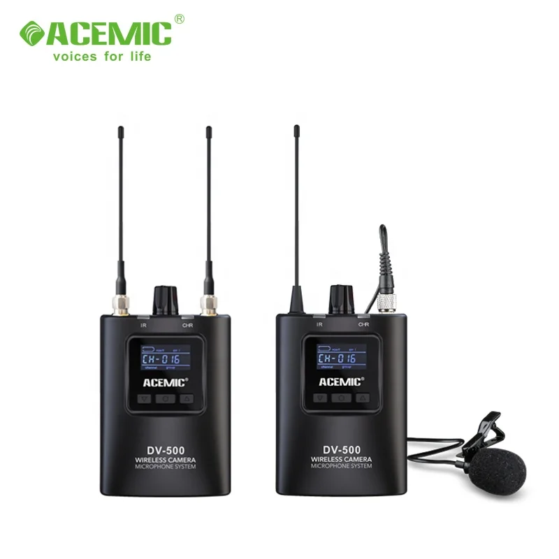 Беспроводной петличный микрофон UHF, 1 передатчик и приемник, совместим со смартфоном, DSLR