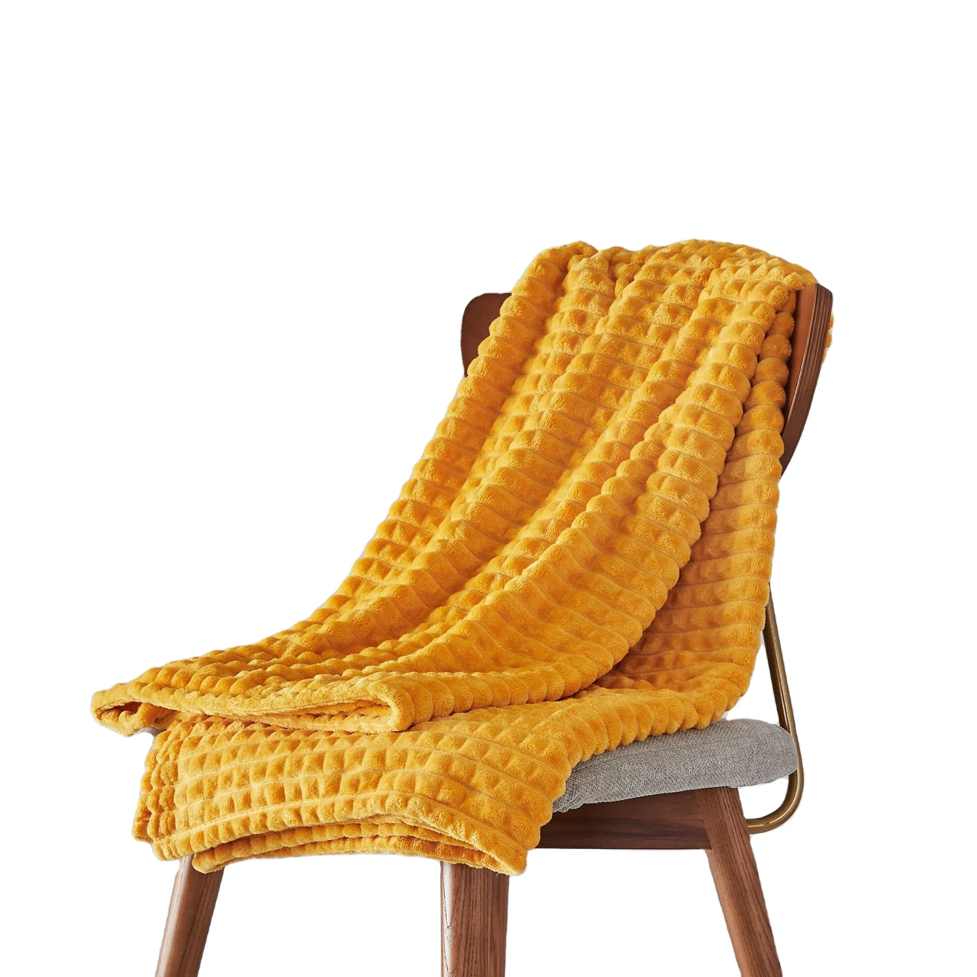 Designer cheap flannel small lattice rugs plain tapestry multicolour blankets