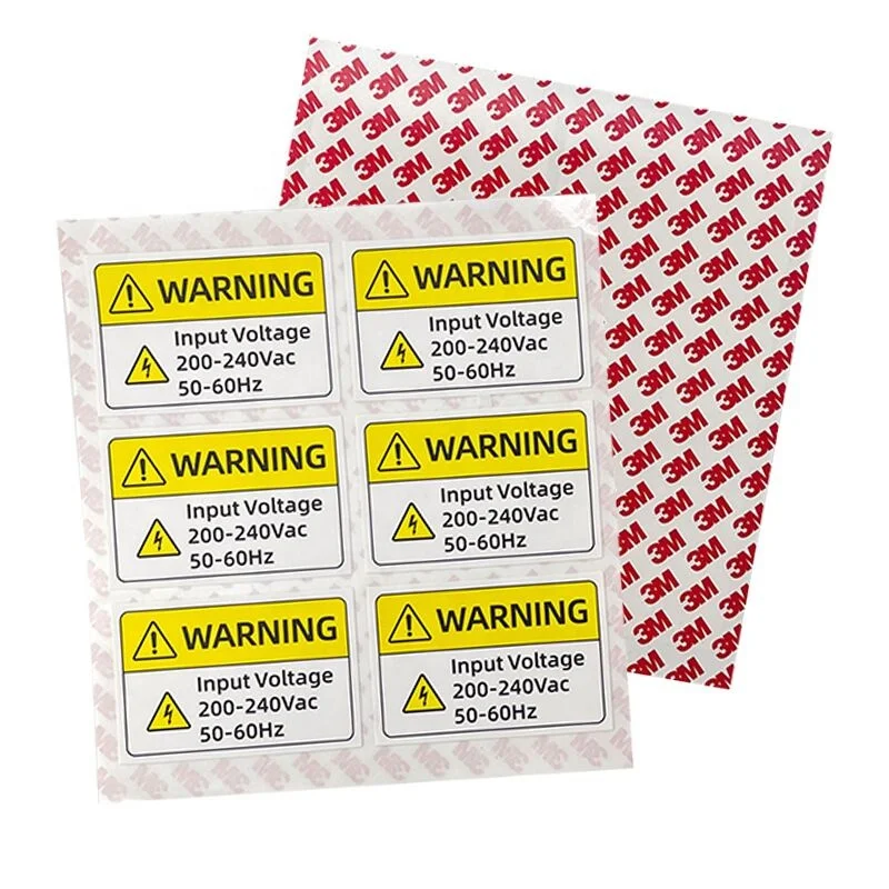 Custom 3M Self Adhesive  Machine Danger Warning Sign Label Sticker  Custom Shape Silkscreen Printing UV Printing