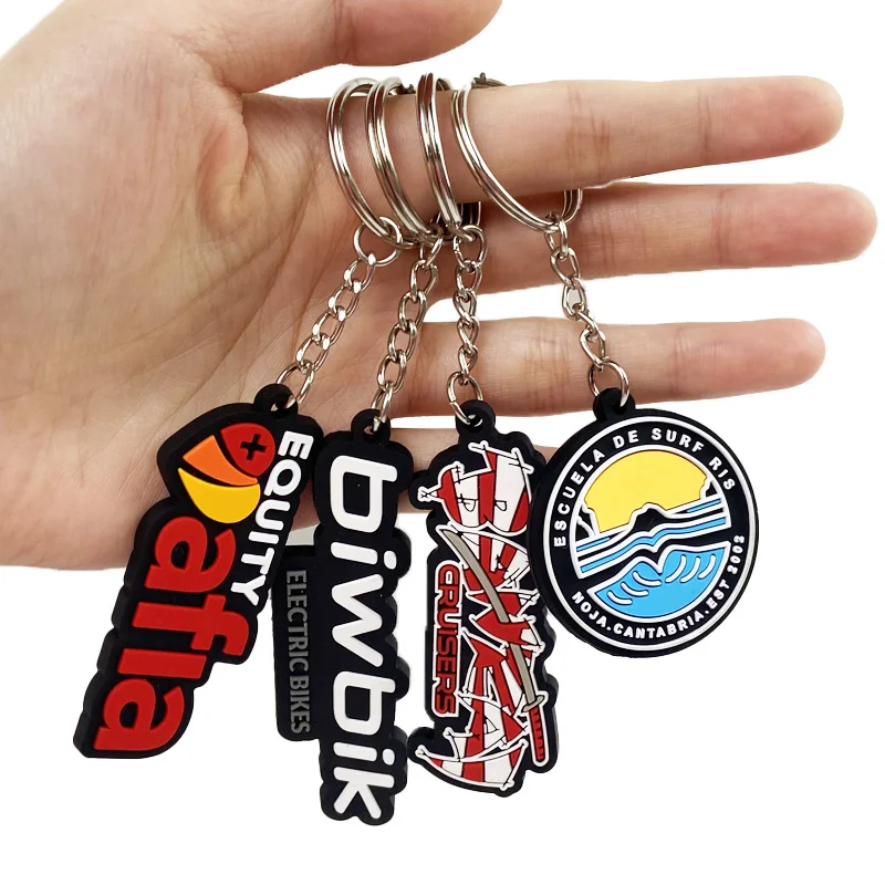 Personalized key chain custom logo silicone keychain pvc key ring rubber key chains