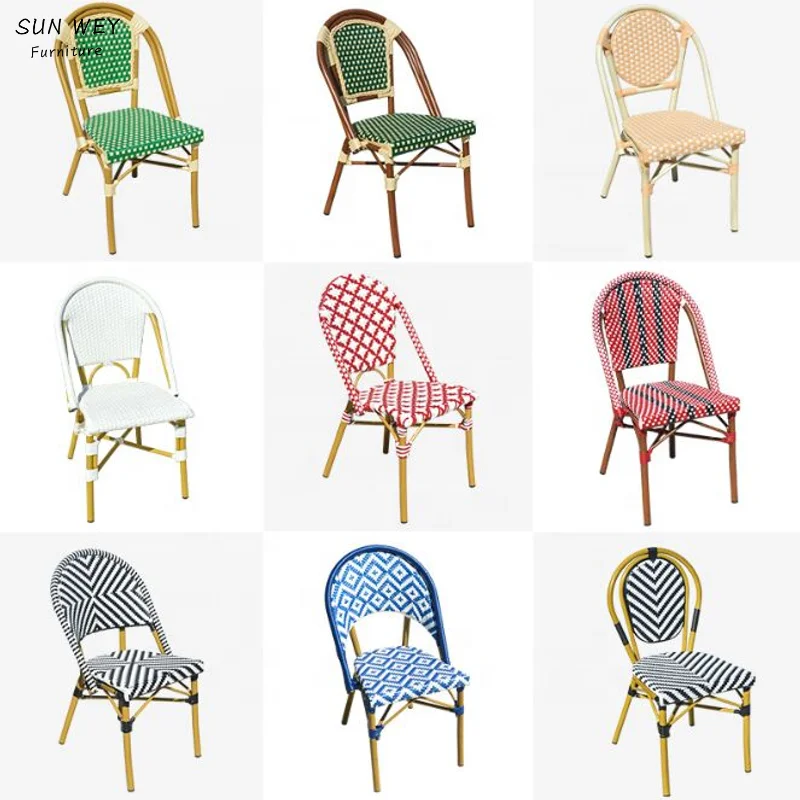 Outdoor Balcony Casual Rattan Bistro Chair Outdoor Backrest Rattan Designer Cafe Modern Simple Restaurant French Table And Chair
