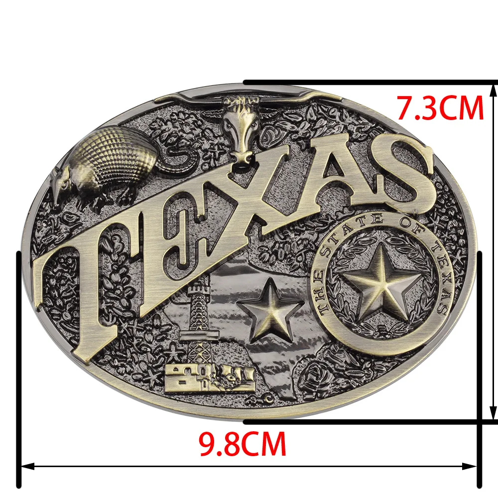 Hot Selling Zinc Alloy Bronze Texas Cowboy Decorative 3D Belt Buckle Western Unique Smooth Vintage Belt Buckle For Men