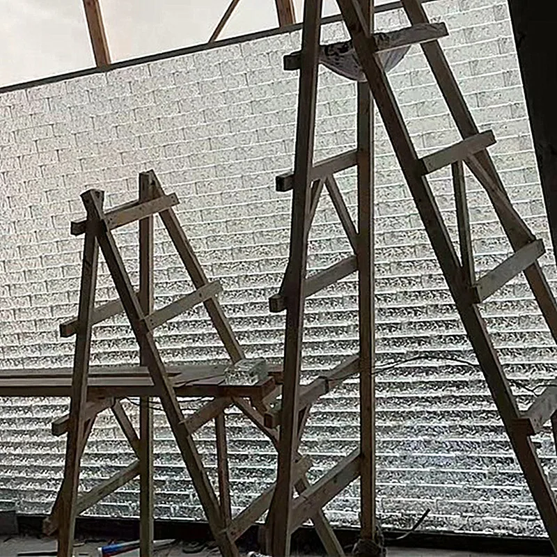 Ice surface crystal glass block wholesale transparent