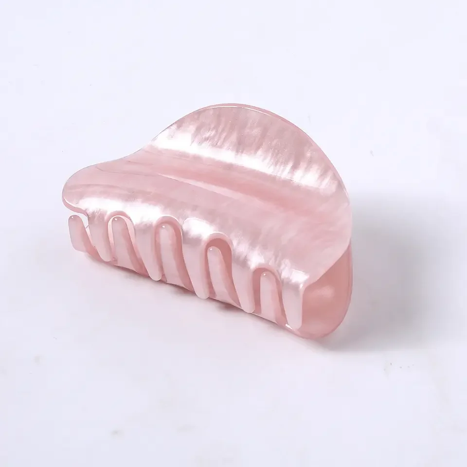 Wholesale 8.5cm Marbling Pastel Solid Color Acrylic Hair Jaw Clip Vintage Medium Semicircle Hair Shark Claw Clamps