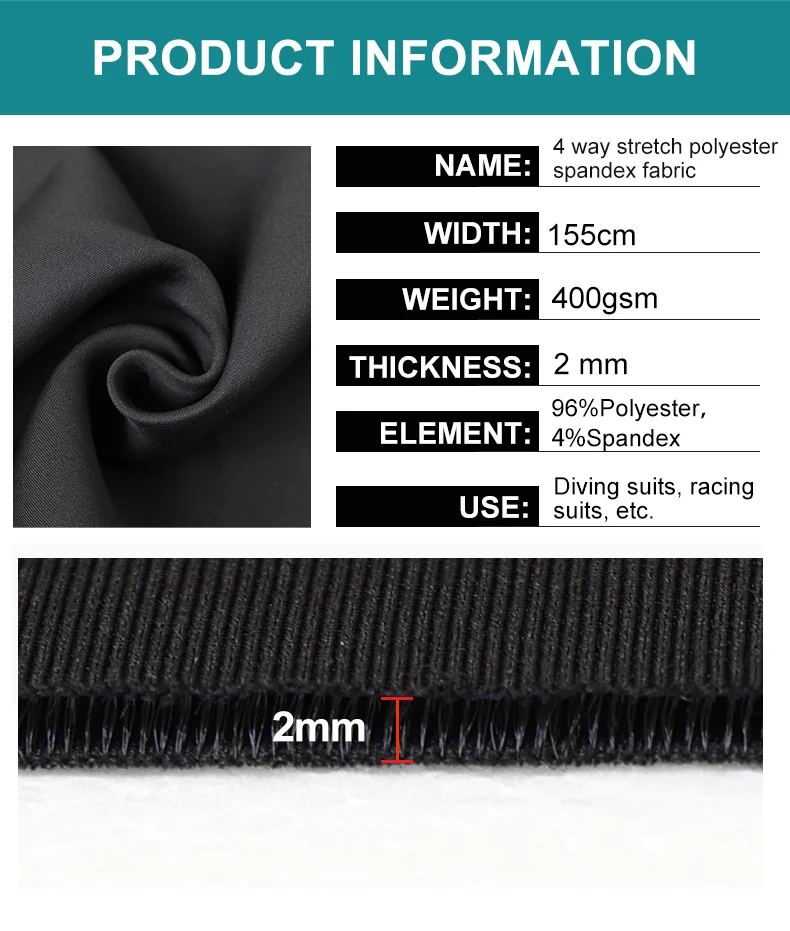 Circular Knit 4 Way Stretch Scuba Fabric 4 Spandex Driving Suit Racing Suit Wetsuit Fabric Polyester Spandex Fabric 4way Stretch