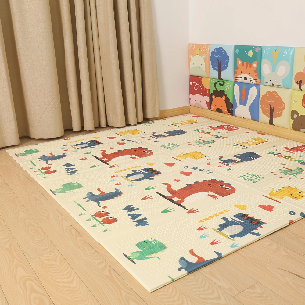 Custom Waterproof babies crawl fold Xpe foam large baby play mat for baby child