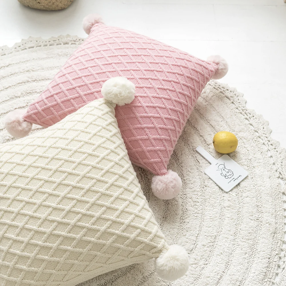Modern Soft Crochet Pillow Cover Crochet Throw Pillow Cushion Handmade Knit Cushion Case