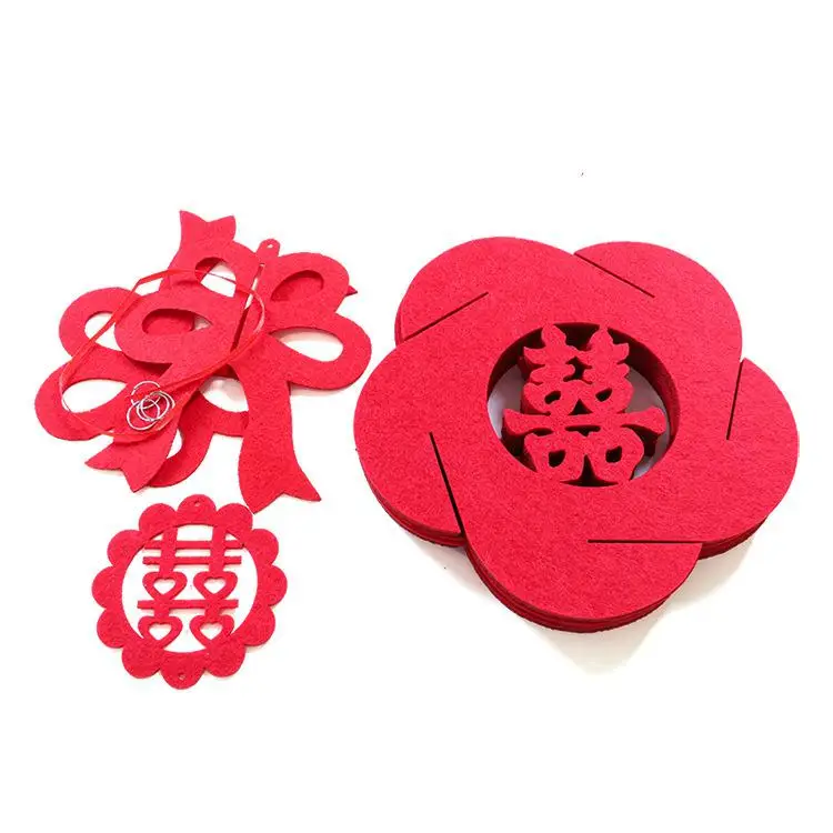 
Chinese Non-woven Felt Fabric Hanging Lantern for New Year Decorations 