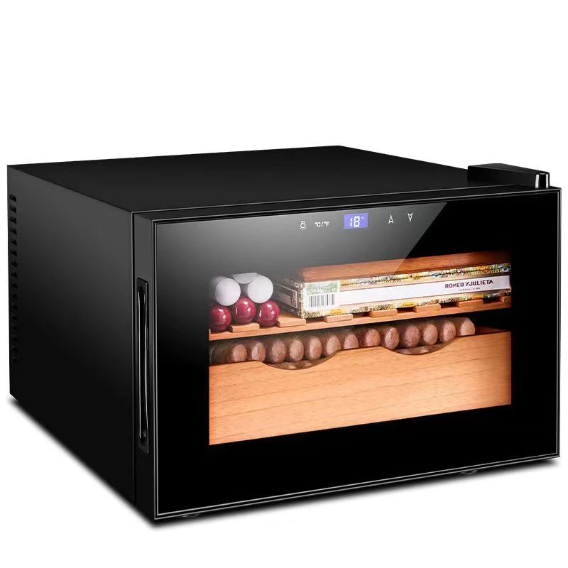 150pcs Spanish Cedar Sleeve Humidor Box Black or Wood Grain Color Compressor Cigar Cooler Cabinet