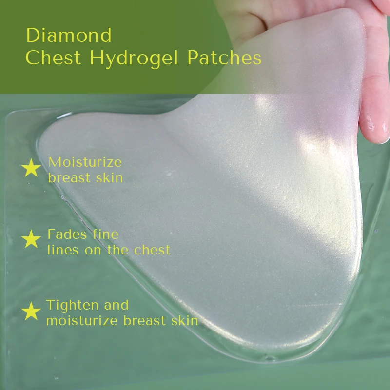 OEM Diamond Moisturizing Anti-wrinkle Adhesive Hydrating Decollete Pad Crystal Breast Mask Chest Pad
