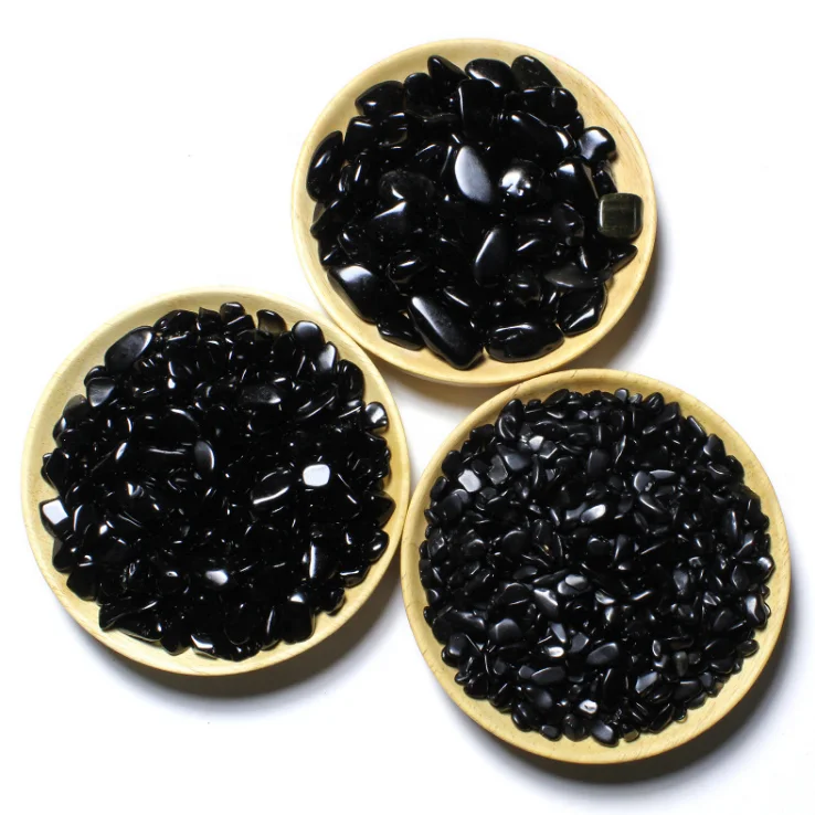 Wholesale obsidian stone price natural polished obsidian gravel obsidian tumbled stone