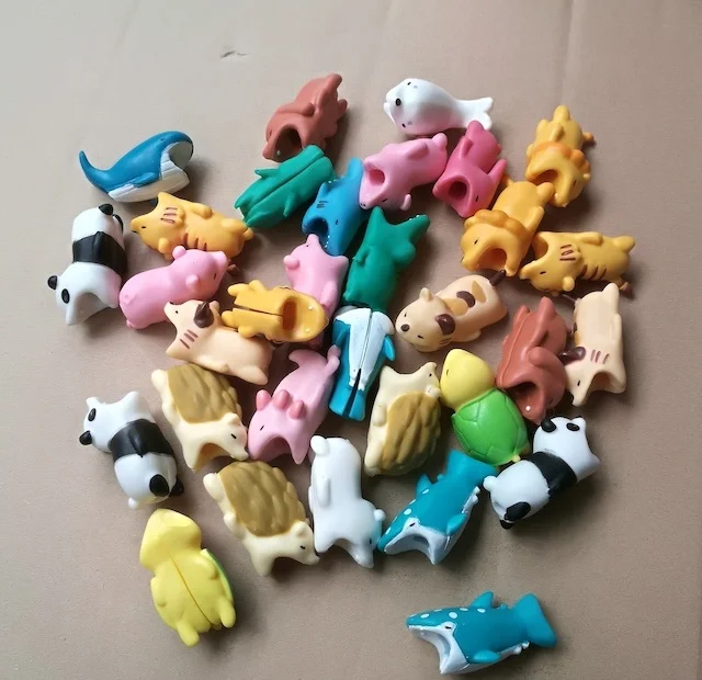 2022 Free Sample Mobile Phones Accessory Cute Anime Animal Usb Charging Protection Cover Cartoon Cable Bite