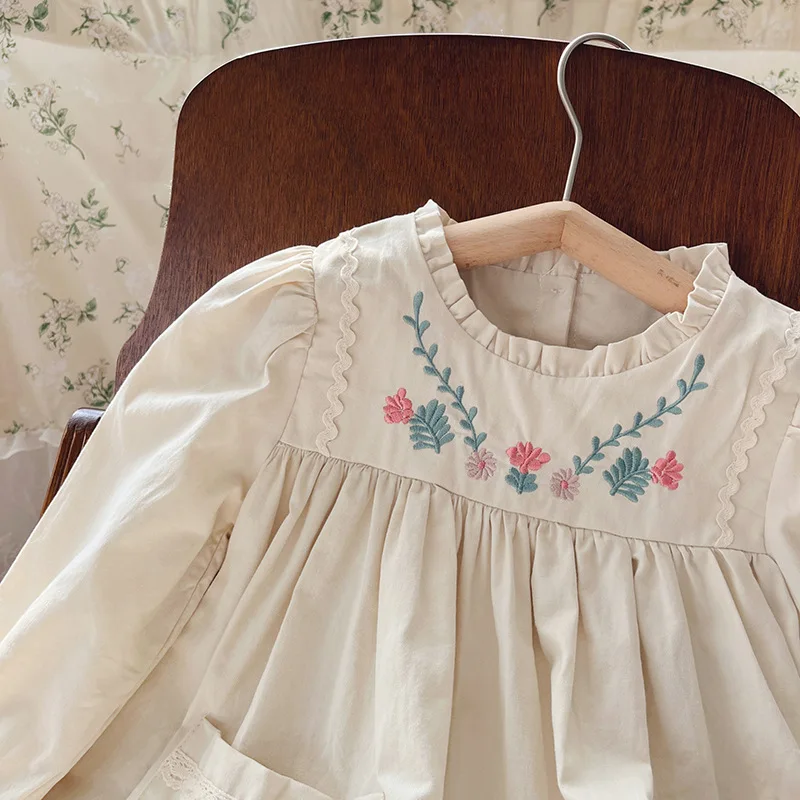 Детское хлопковое бальное платье ручной работы