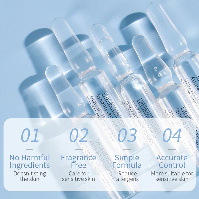 Ampoule  Hyaluronic Acid Moisturizing Face Serum Private Label Vegan  Facial Brightening Anti Aging Serum Ampoule