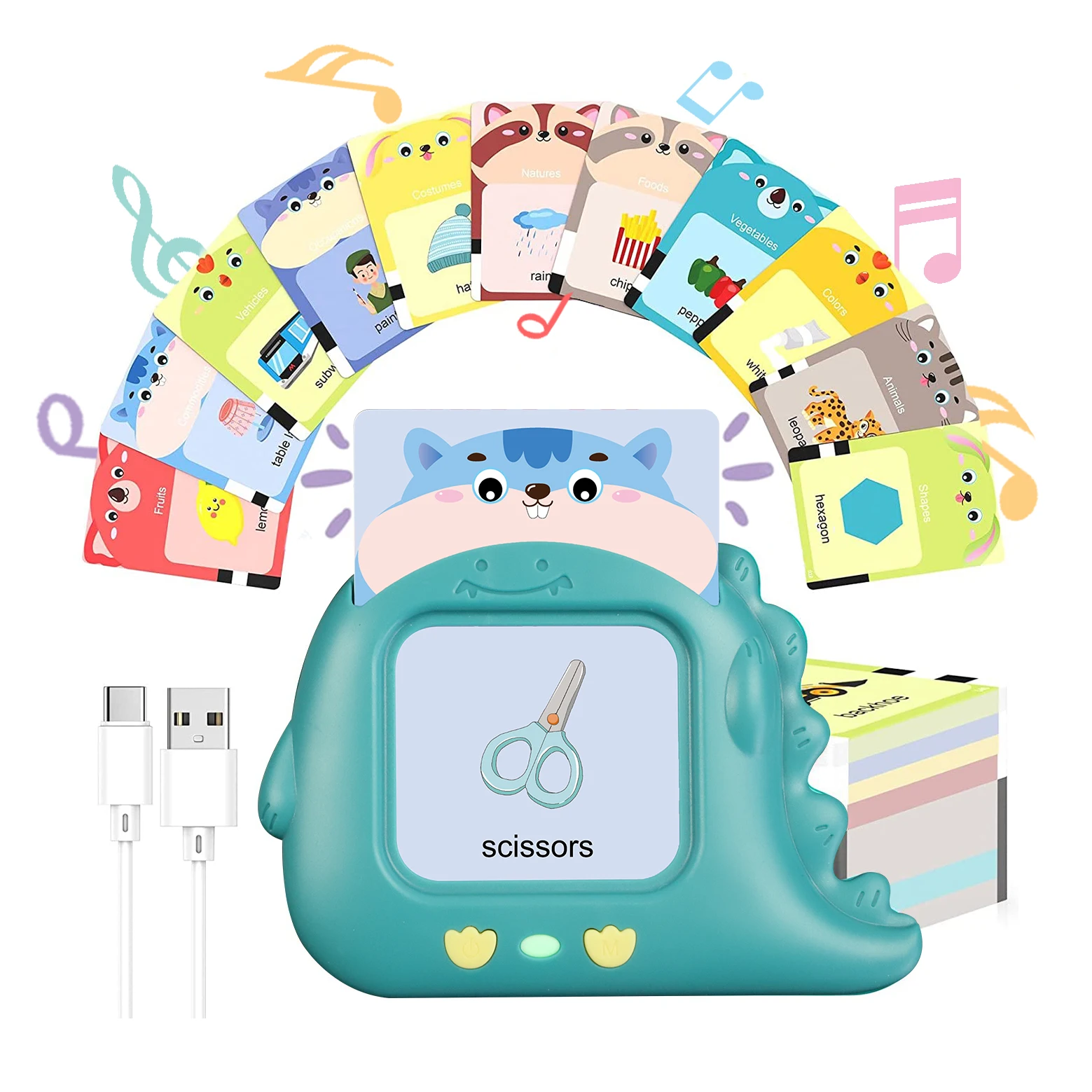 Flash Cards Kindergarten Learning Machine Talking Educational Flashcards with 224 Words For Baby Best Gift for Kids