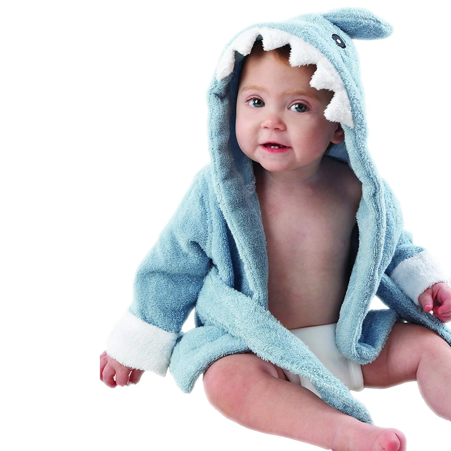 Best Selling Animal Face OEM design 100% Cotton Hooded Baby Bath Robes