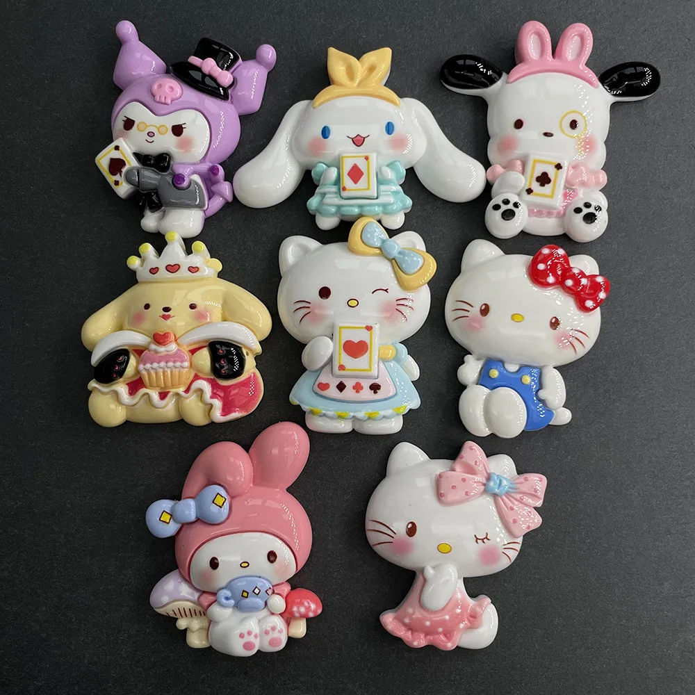 Manna Cartoon Kuromi Kitty Cat Resin Resin Charms Phone Case Kids Hairpin Material Resin Crafts Decoration Accessories