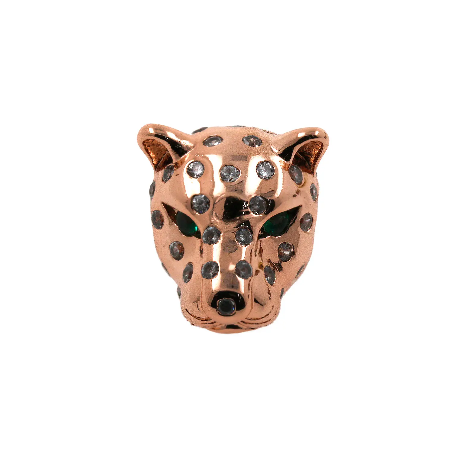 Jewelry Findings Turquoise Lion Head Charm Spacer Beads Animal Micro Pave CZ Men Bracelet Key For DIY Accessories