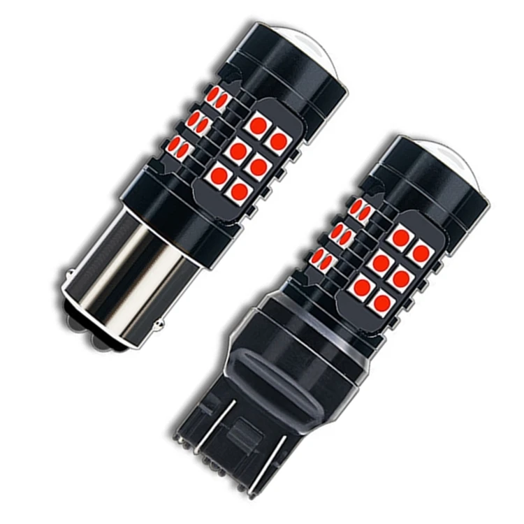 Красный стробоскоп автомобильный тормоз светодиодный объектив 3030 30SMD стоп-сигнал с высоким креплением 1157 T20 7443 задние